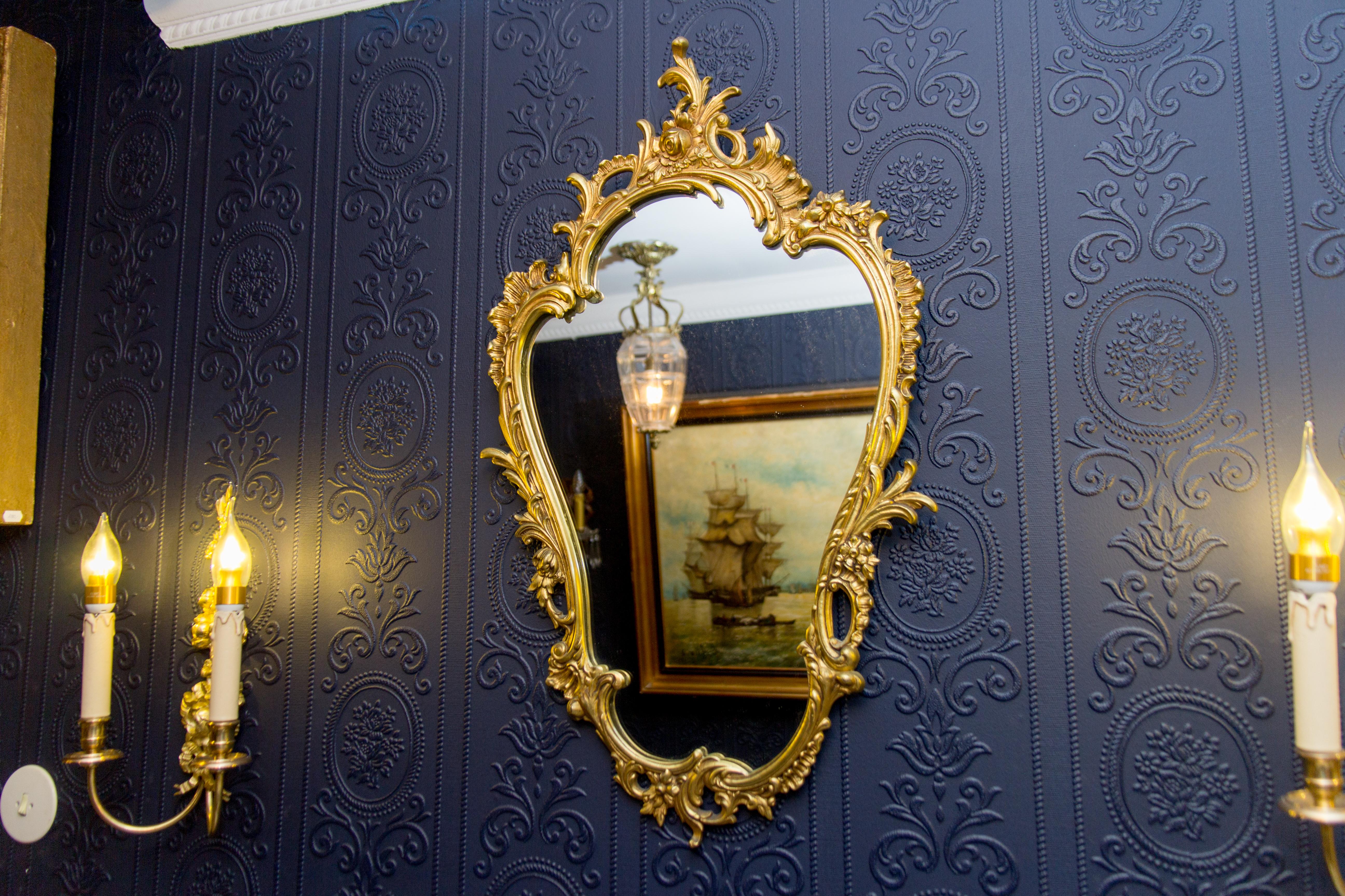 French Louis XV Style Wall Mirror in Bronze 6