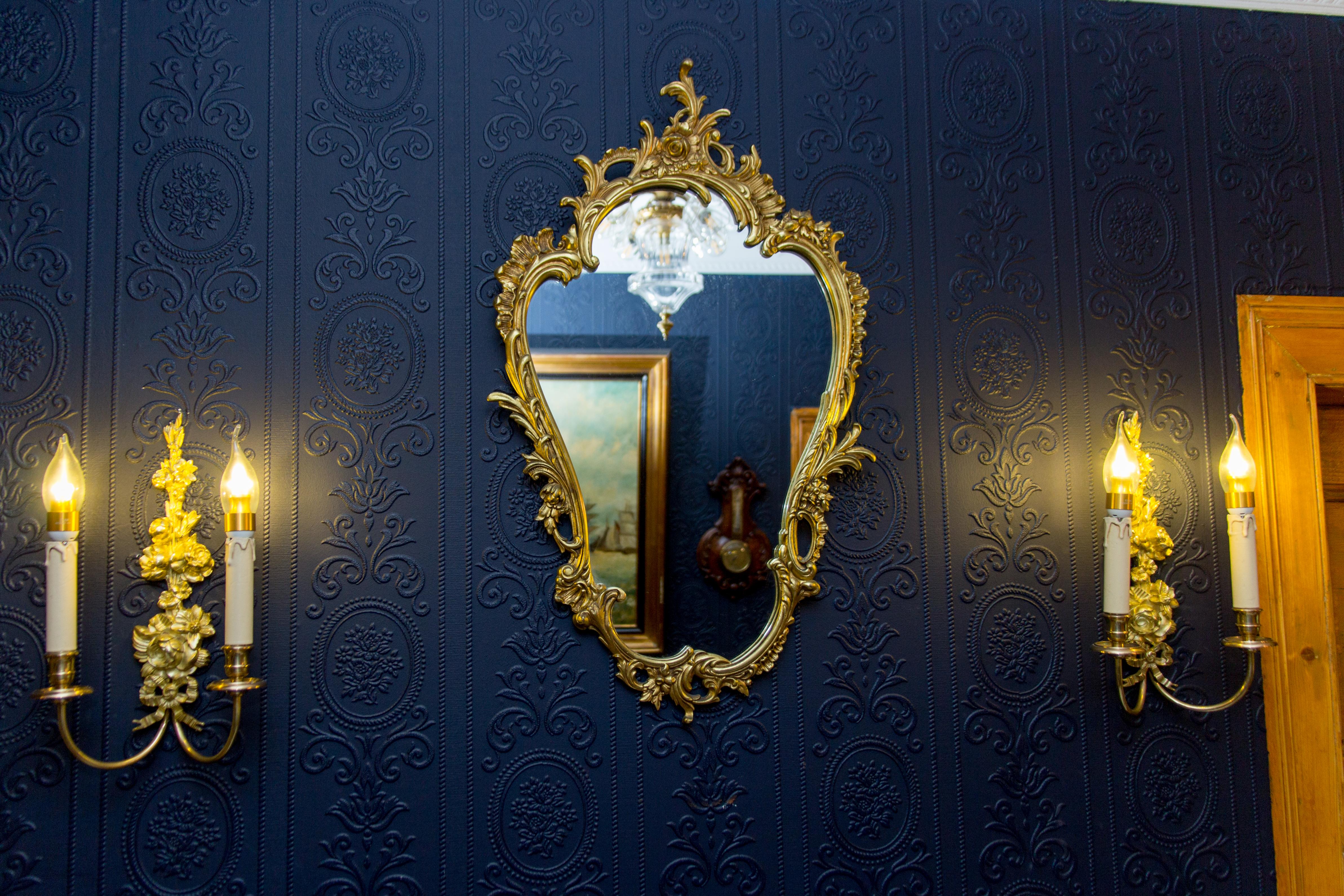 French Louis XV Style Wall Mirror in Bronze 8
