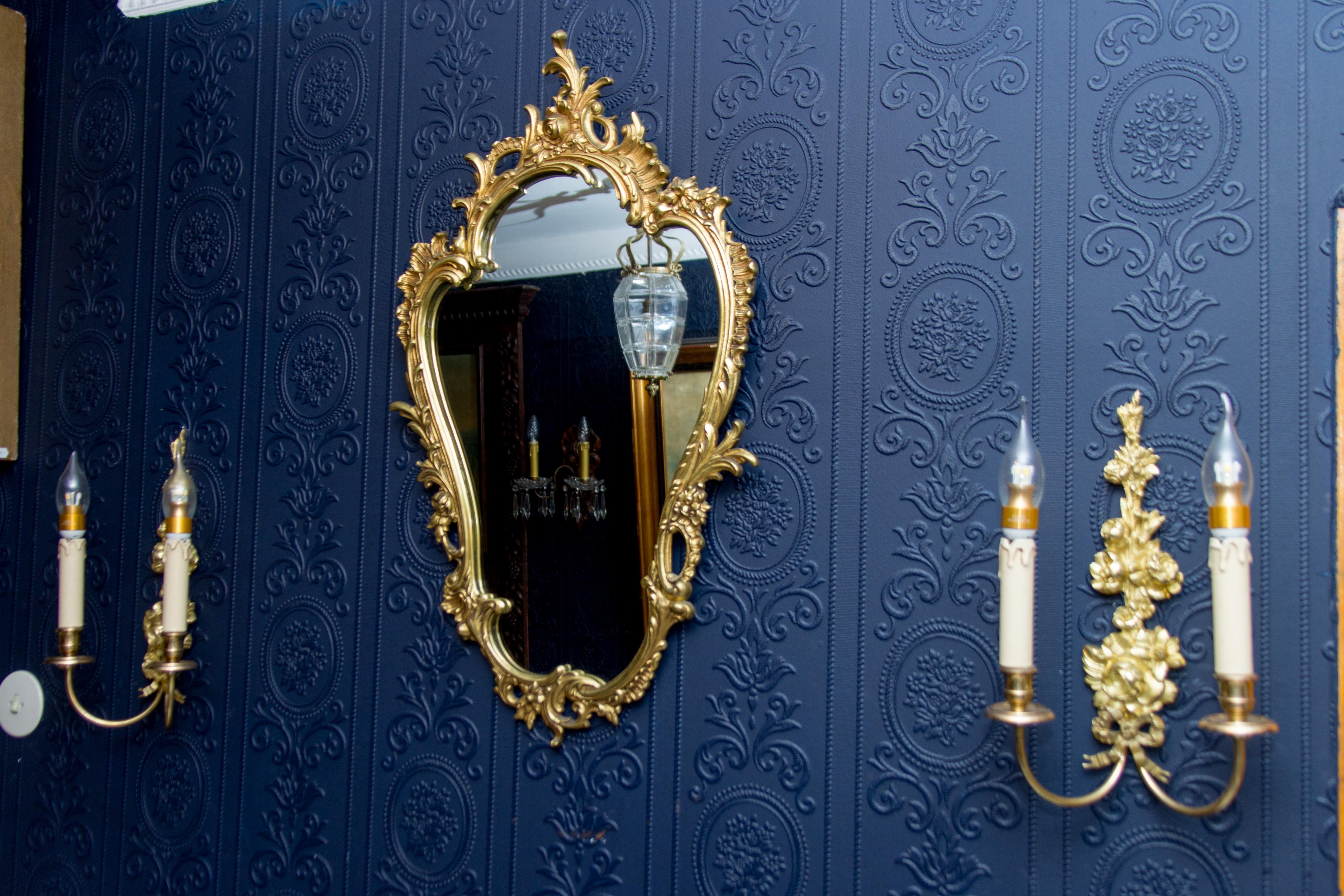 French Louis XV Style Wall Mirror in Bronze 9