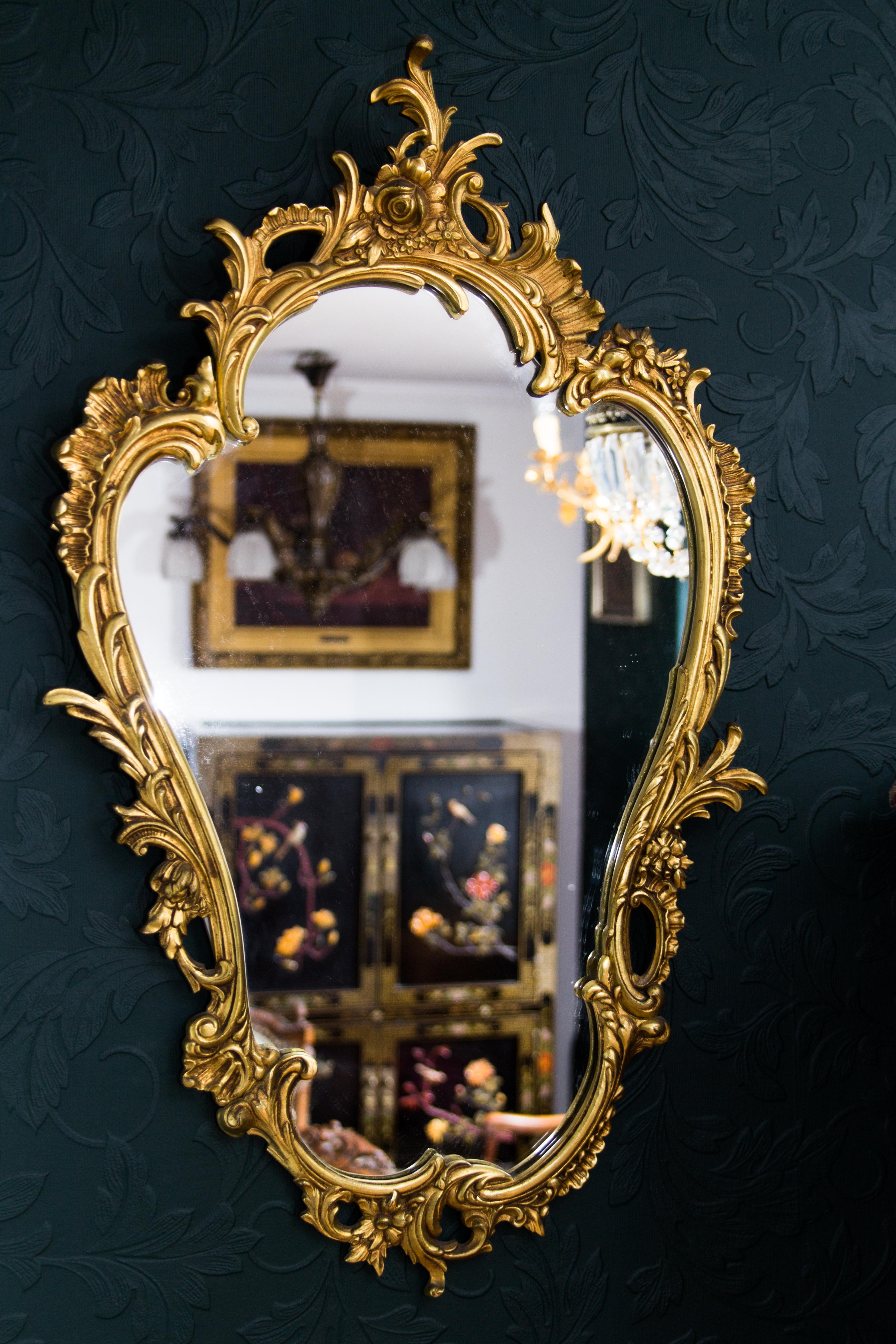 French Louis XV Style Wall Mirror in Bronze 13