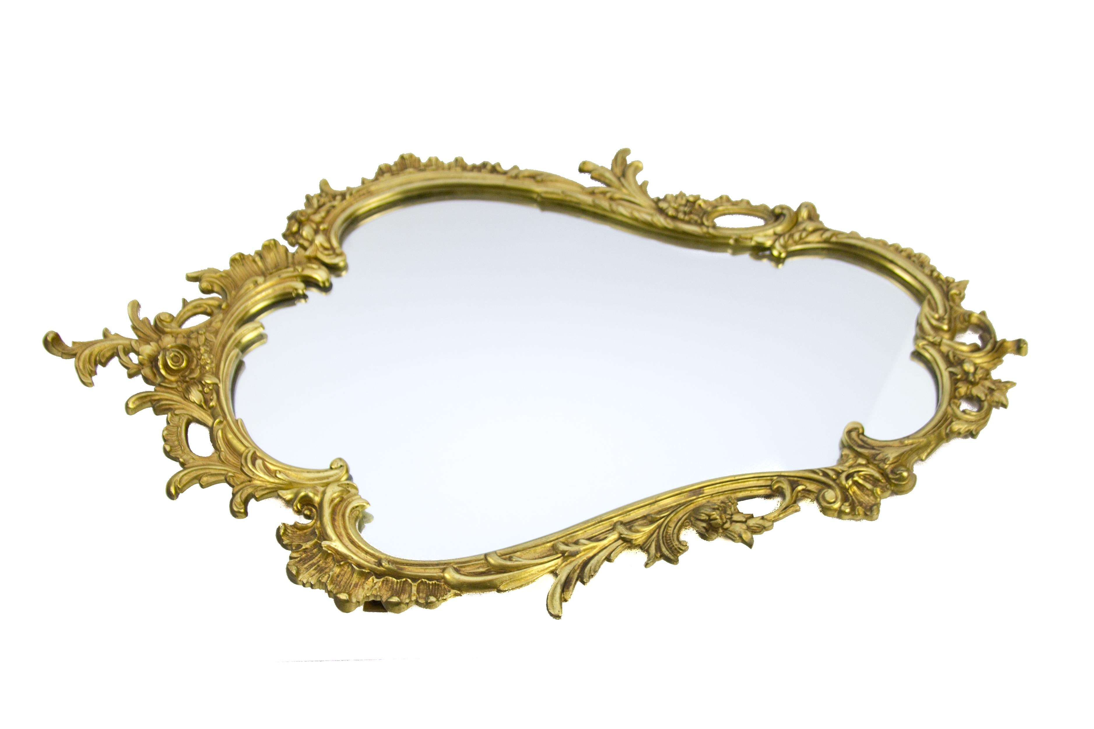 French Louis XV Style Wall Mirror in Bronze 3