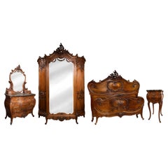 Louis XV Style Walnut Bedroom Suite