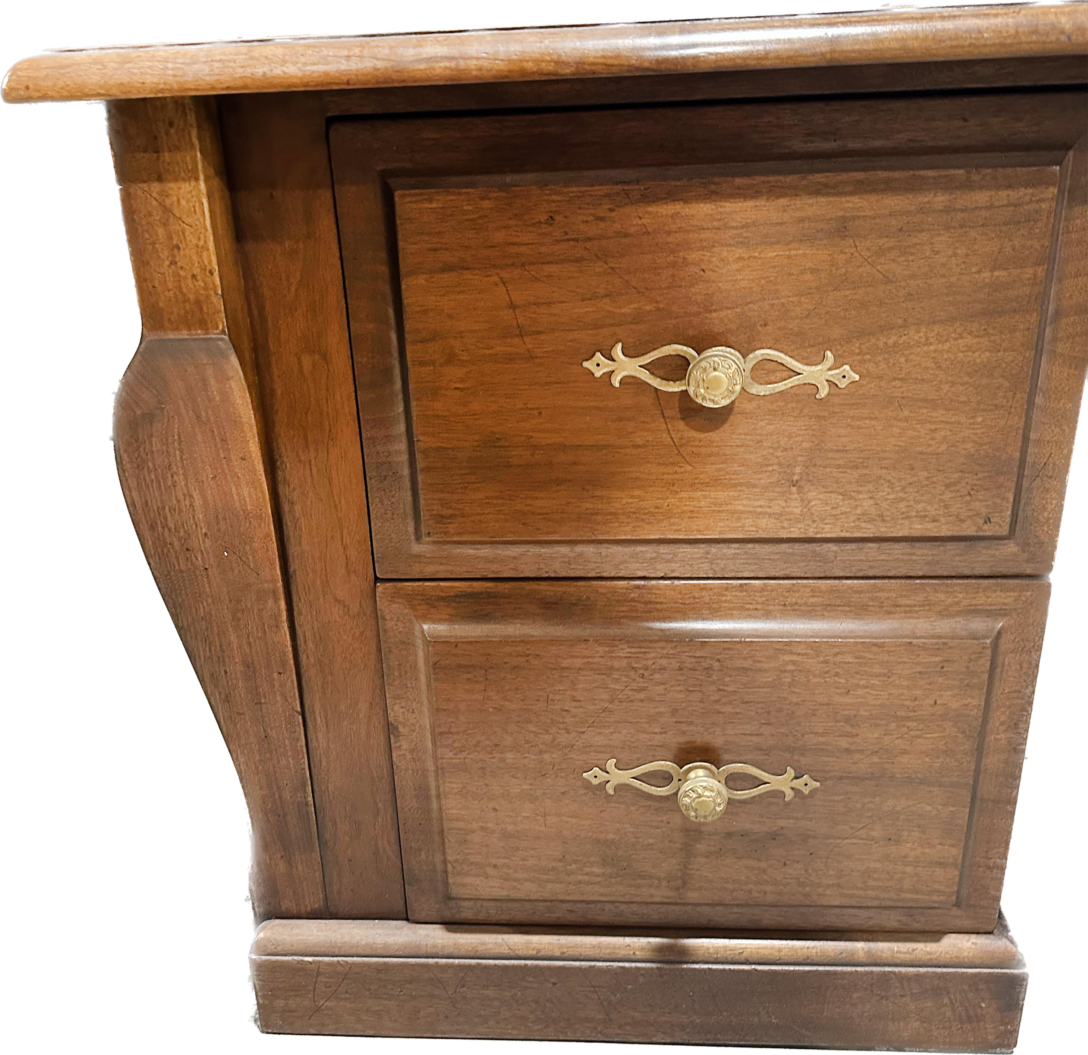 Louis XV Style Walnut Carved Serpentine Demilune Executive Desk For Sale 3