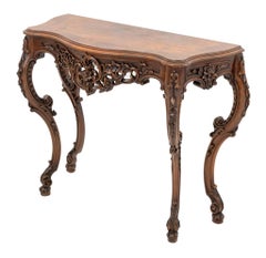 Louis XV Style Walnut Console Table