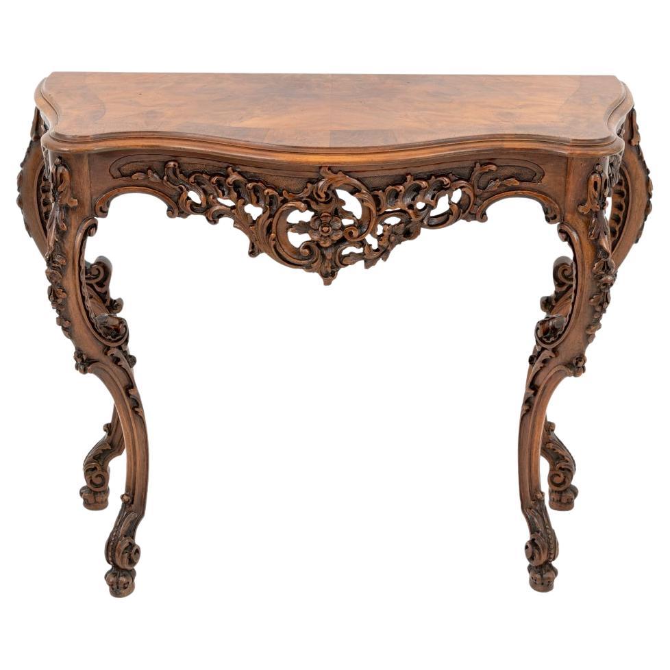 Louis XV Style Walnut Console Table