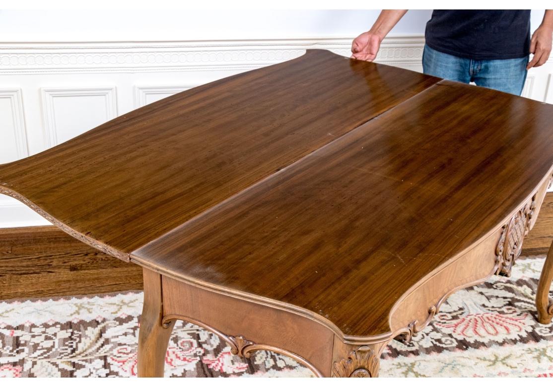 20th Century Louis XV Style Walnut Cross Banded Flip Top Console For Sale