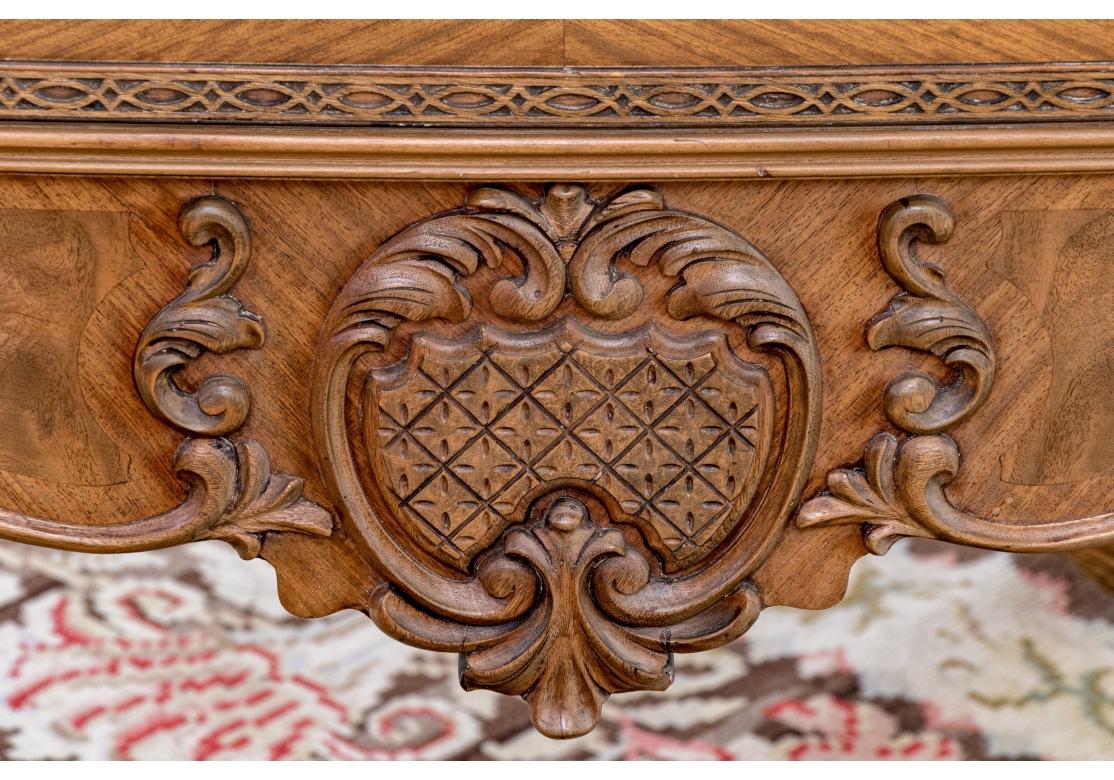 Louis XV Style Walnut Cross Banded Flip Top Console For Sale 2