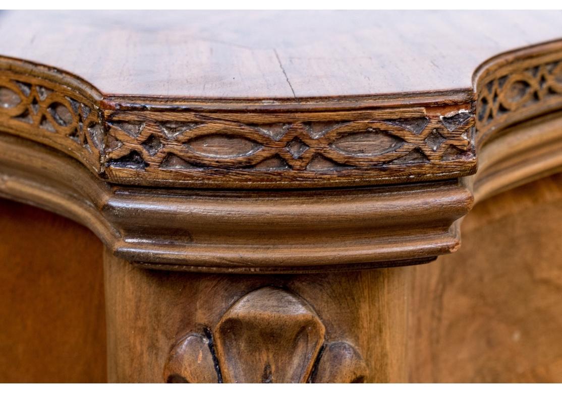 Louis XV Style Walnut Cross Banded Flip Top Console For Sale 4