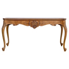 Louis XV Style Walnut Cross Banded Flip Top Console