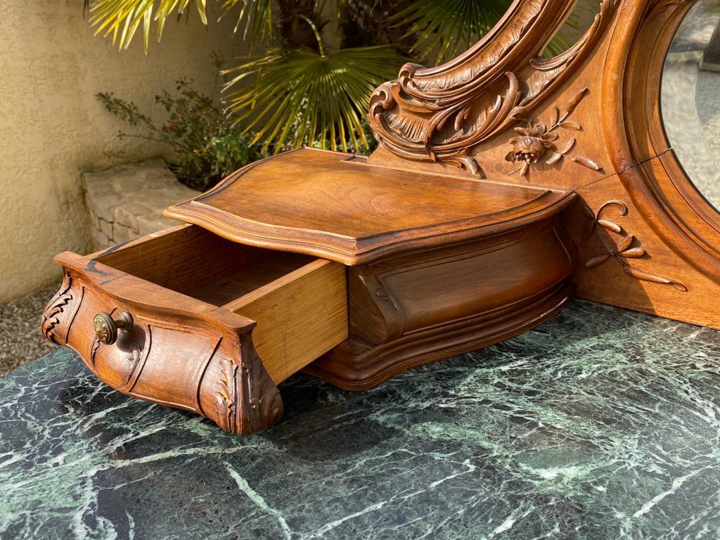 Louis XV Style Walnut Dresser-Dressing Table, 19th Century 10