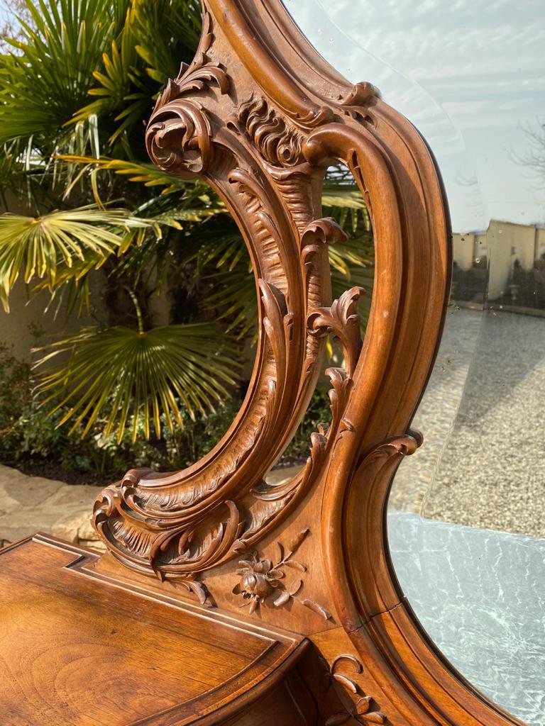 Louis XV Style Walnut Dresser-Dressing Table, 19th Century 2