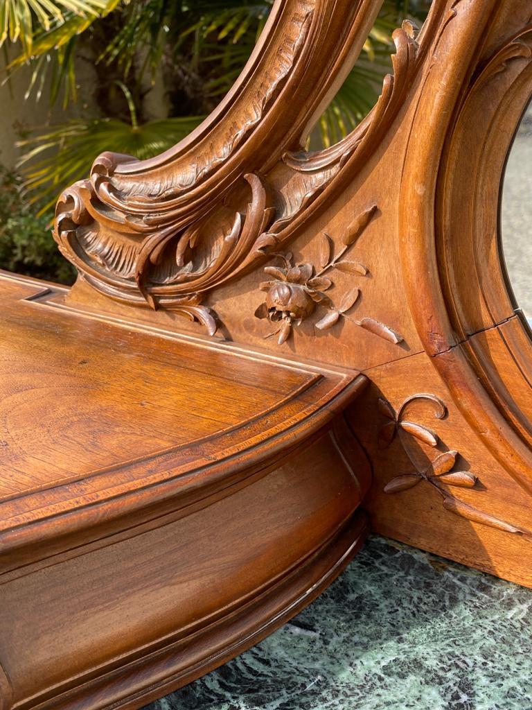 Louis XV Style Walnut Dresser-Dressing Table, 19th Century 4