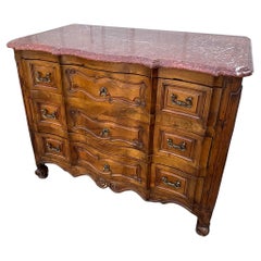 Louis XV Style Walnut Eel Chest Of Drawers, Early 19th Century