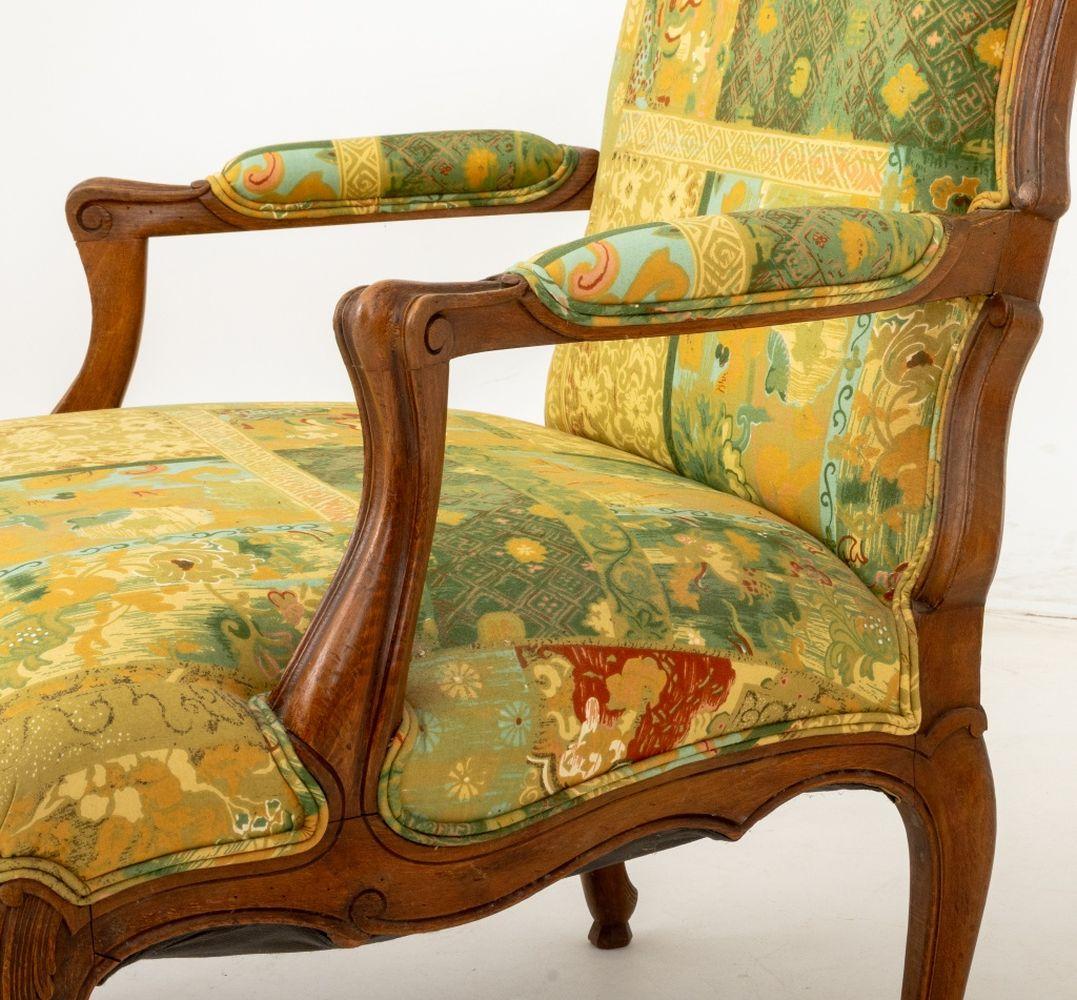 Louis XV Style Walnut Fauteuils, Pair For Sale 2