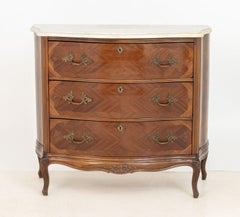 Louis XV Stil Nussbaum Parkett Kommode