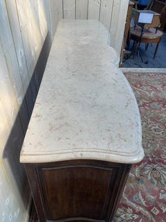 Louis XV style walnut sideboard with marble top