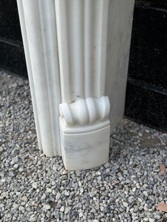Louis XV Style White Carrara Marble Fireplace Circa 1980