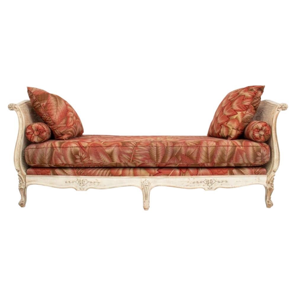 Louis XV Style White-Painted Caned Day Bed