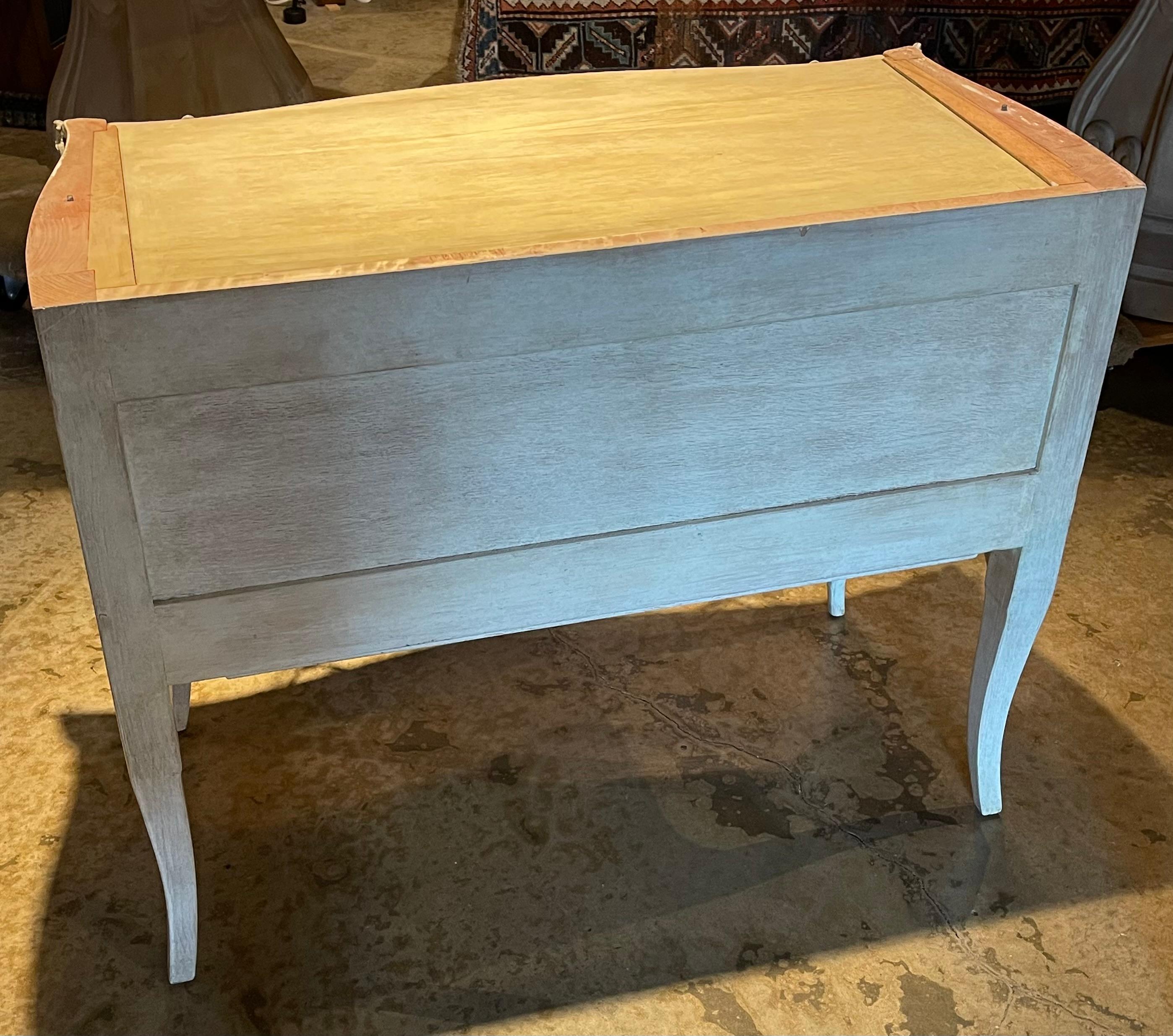 Louis XV Style White Washed Commode with Levanto Marble Top 5