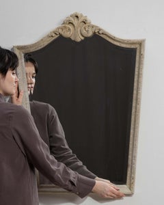 Louis XV Style Whitewashed Oak Mirror with Arched Crest, 20th Century