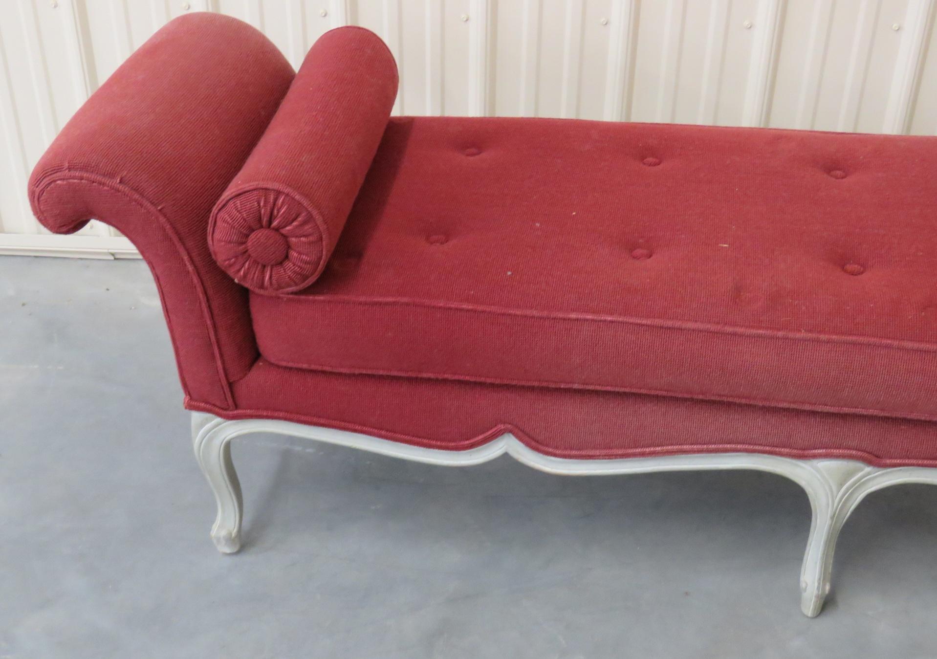 Long Painted Louis XV Style Window Bench for Bed In Good Condition In Swedesboro, NJ
