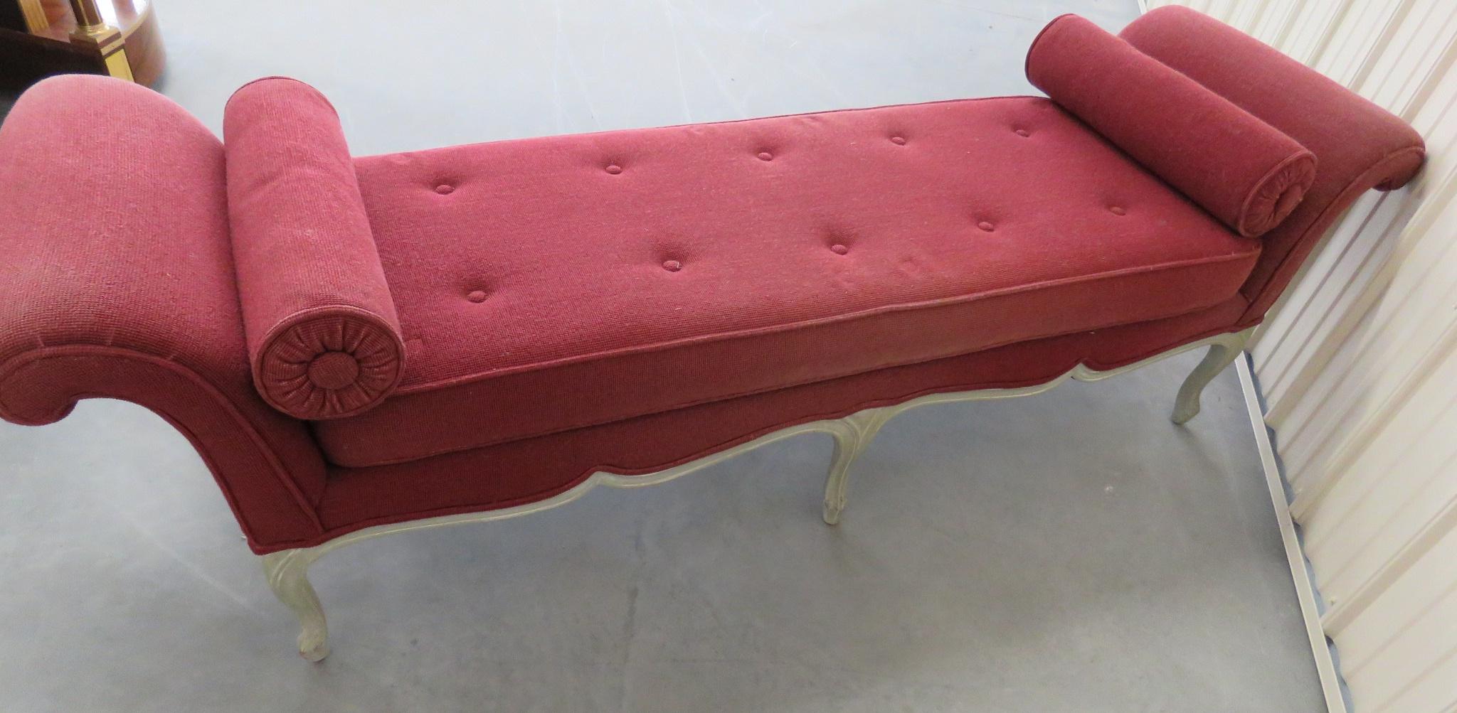 Long Painted Louis XV Style Window Bench for Bed 1