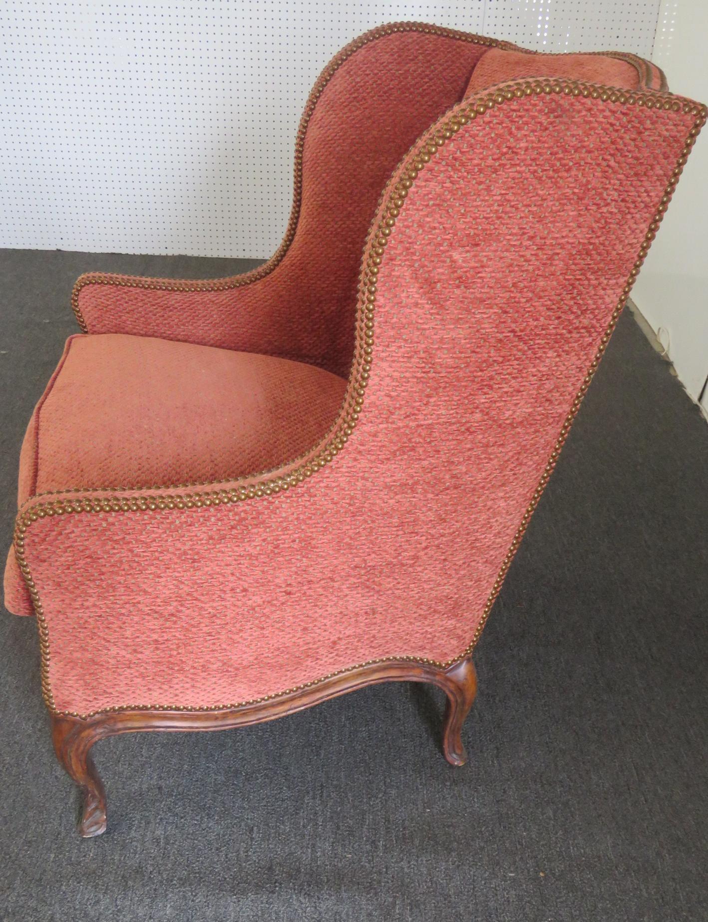 Upholstery Louis XV Style Wing Chair
