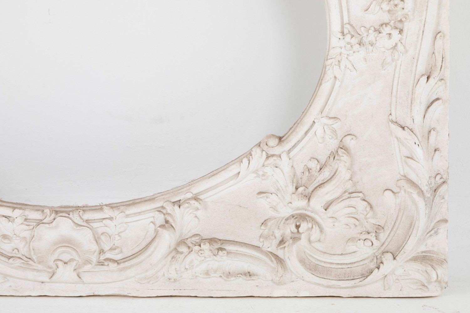 20th Century Louis XV Style Woodwork Manner Stucco Panel, 1970s For Sale