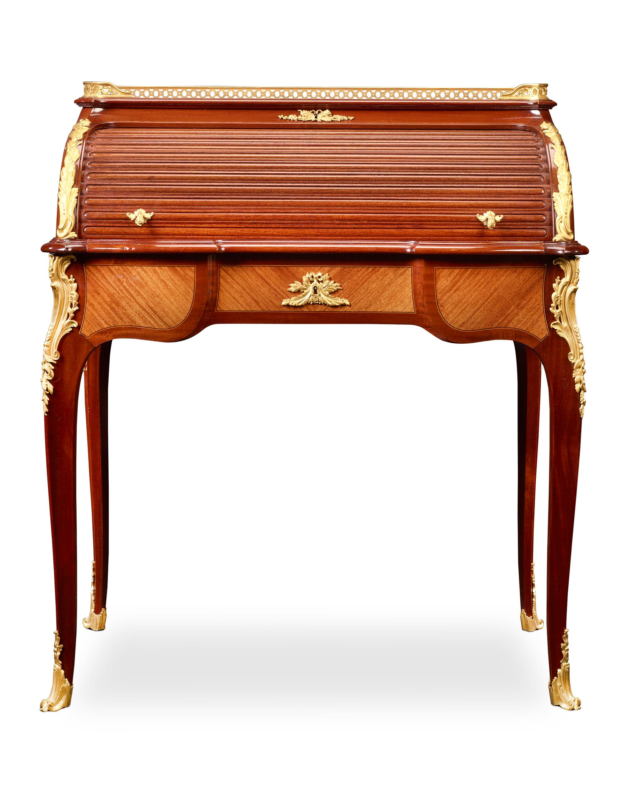 Inlay Louis XV Style Writing Desk by François Linke For Sale