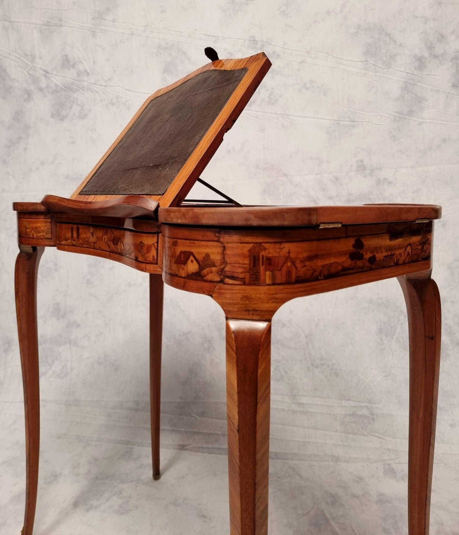 Table à écrire de style Louis XV, bois de rose, XIXe siècle en vente 5