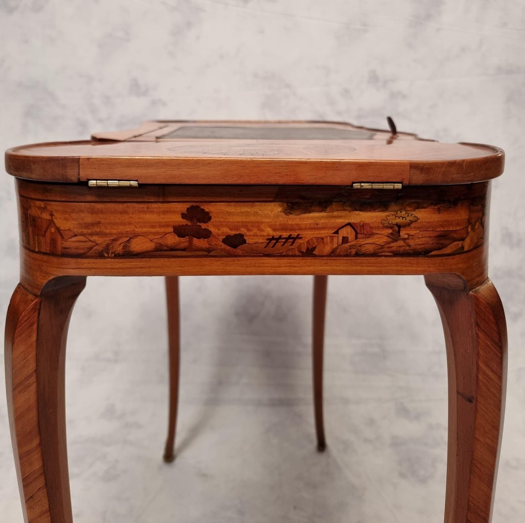 Table à écrire de style Louis XV, bois de rose, XIXe siècle en vente 6
