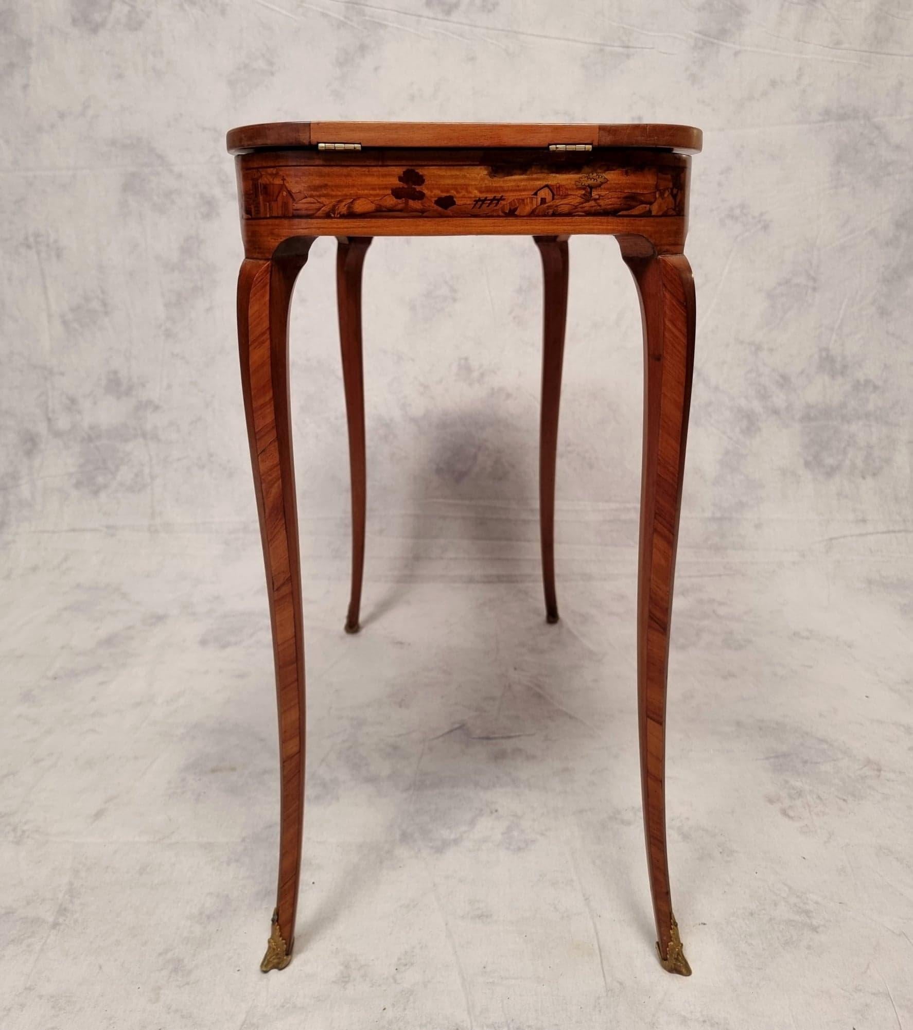 Table à écrire de style Louis XV, bois de rose, XIXe siècle en vente 7