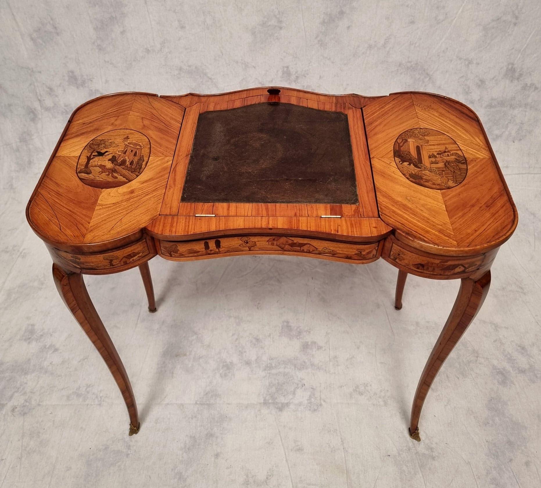 Table à écrire de style Louis XV, bois de rose, XIXe siècle Bon état - En vente à SAINT-OUEN-SUR-SEINE, FR