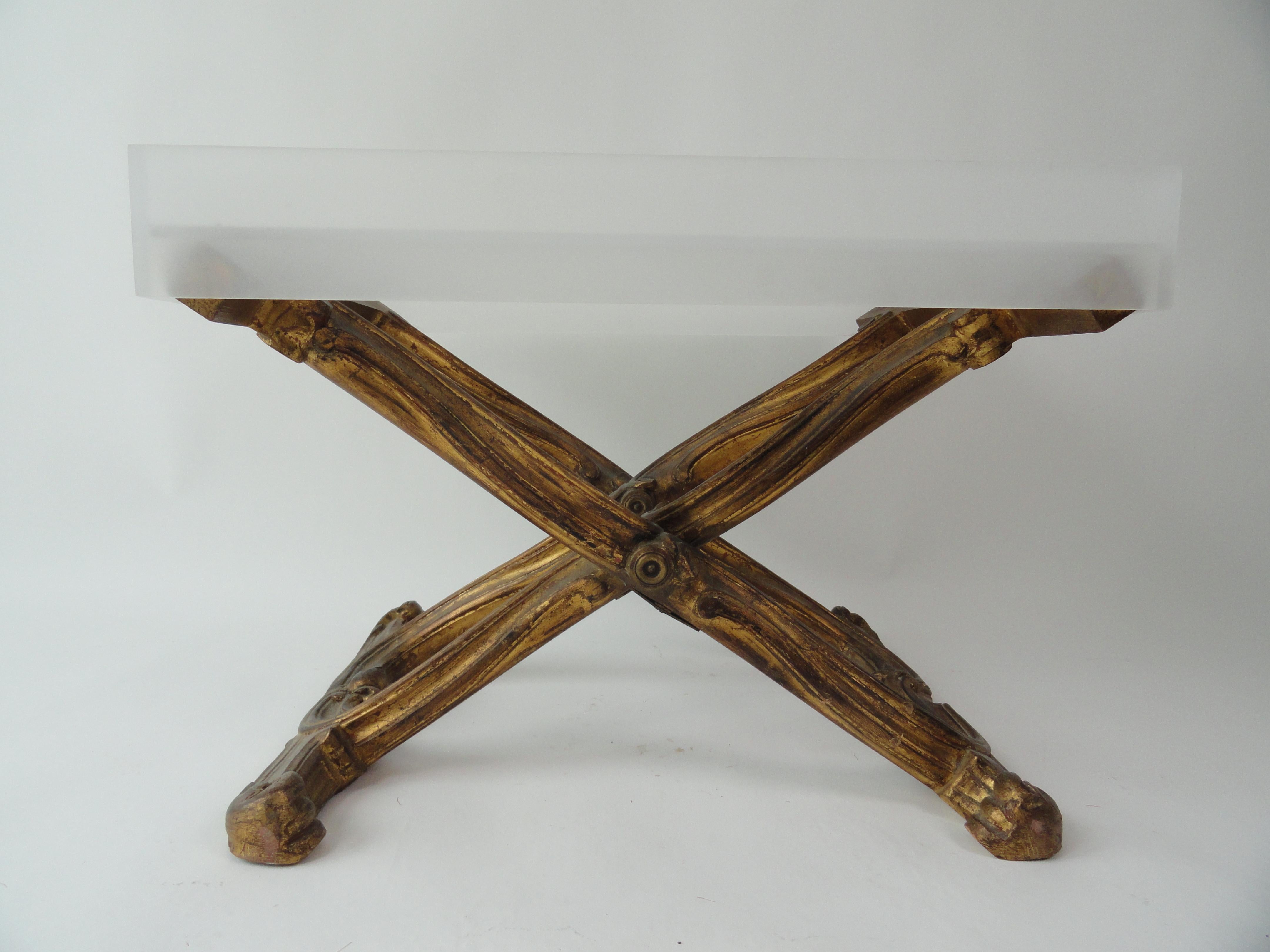 French Louis XV-Style X-Base Table For Sale