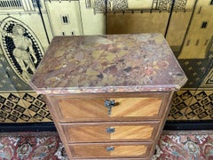 Louis XV Transitional Style Weekly Planner Marquetry Chest of Drawers