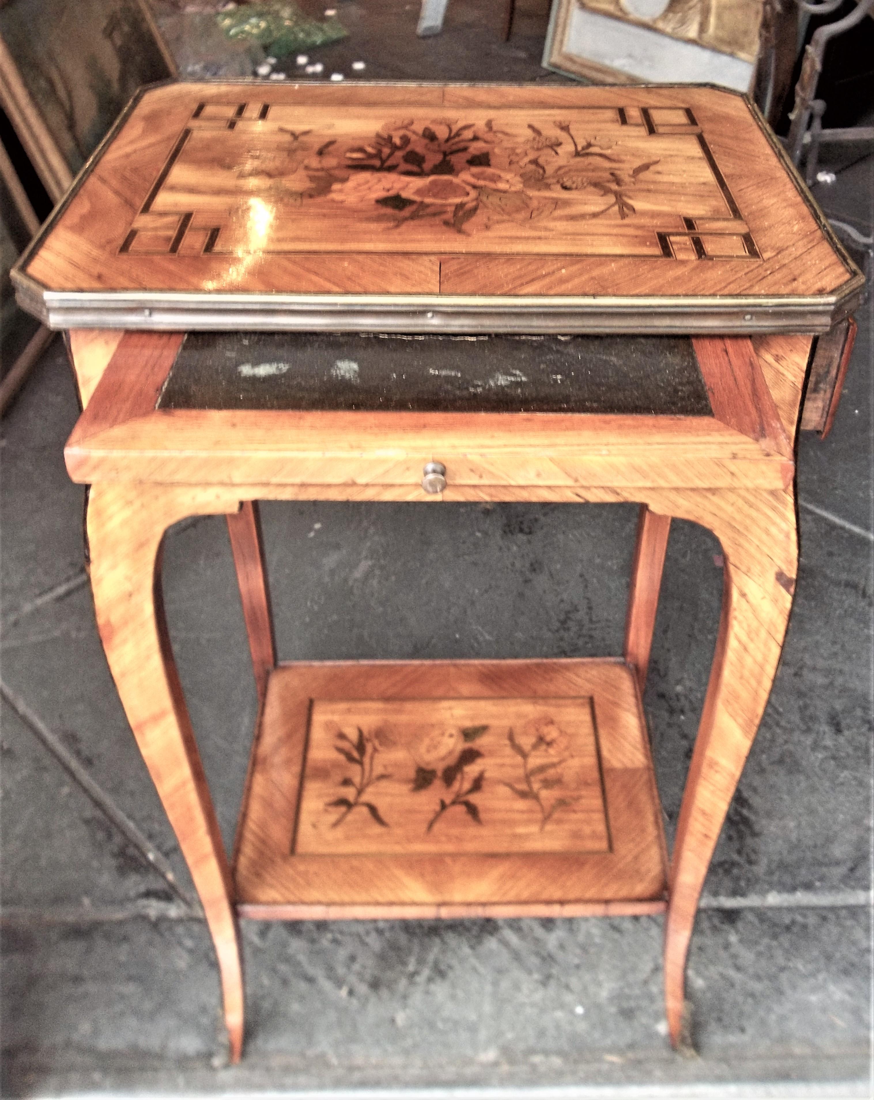 Louis XV Transitional to Louis XVI Style Marquetry Table 1