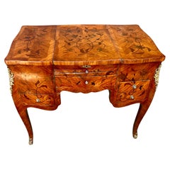 Used Louis Xv Transitional to LouisXvi Tulipwood Parquetry and Marquetry Floral Case 