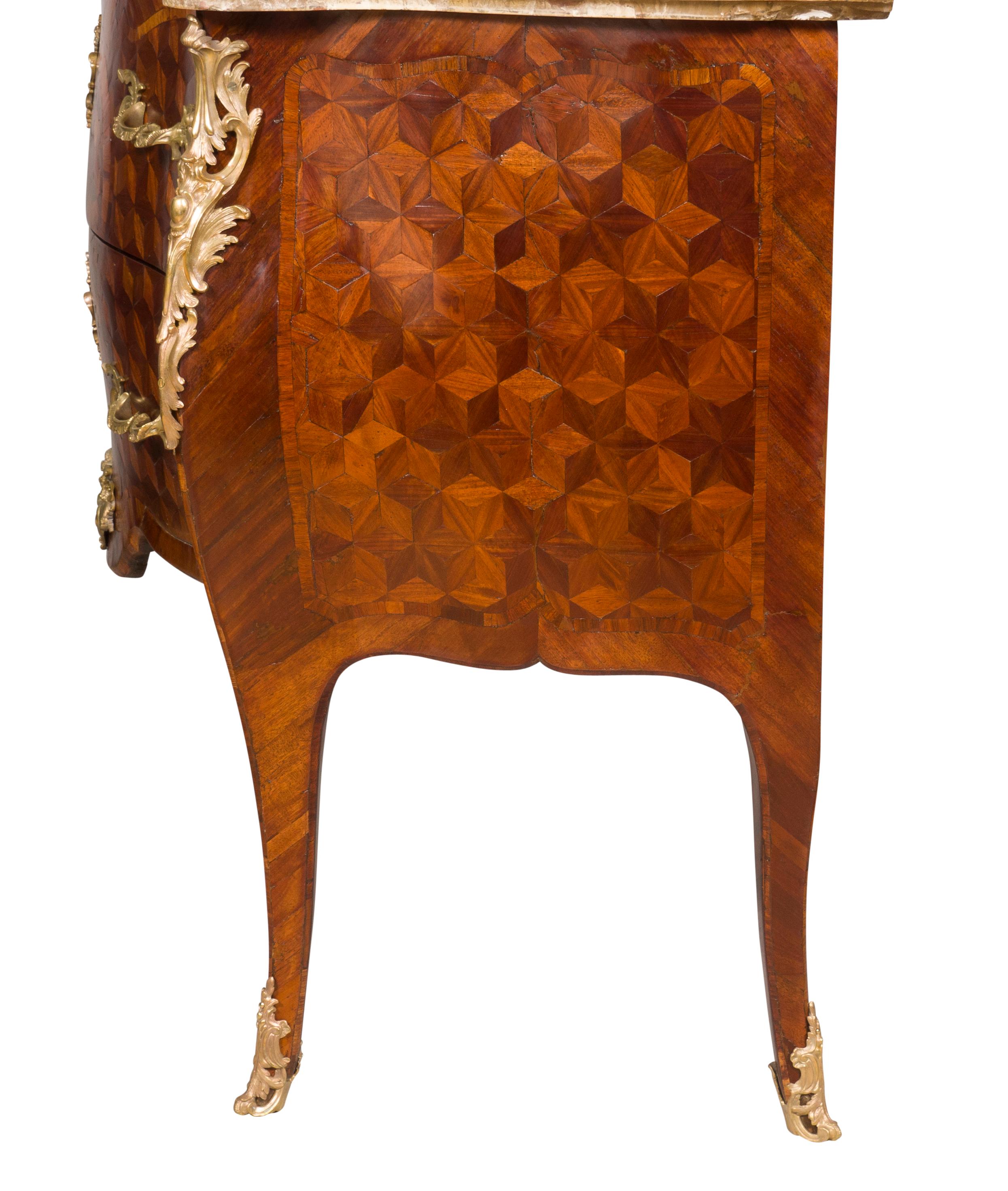 Louis XV Tulipwood and Parquetry Commode For Sale 6