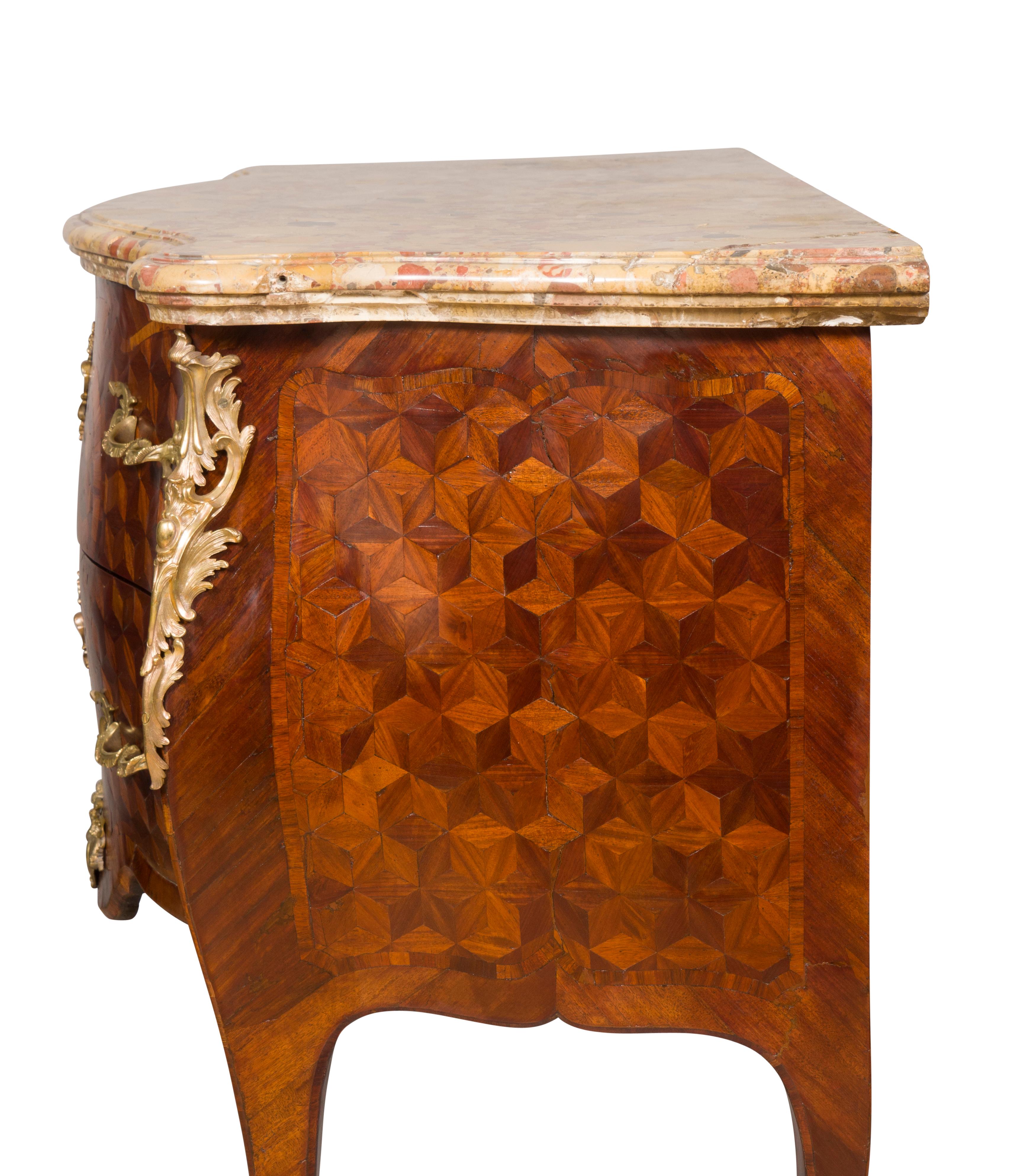 Louis XV Tulipwood and Parquetry Commode For Sale 7