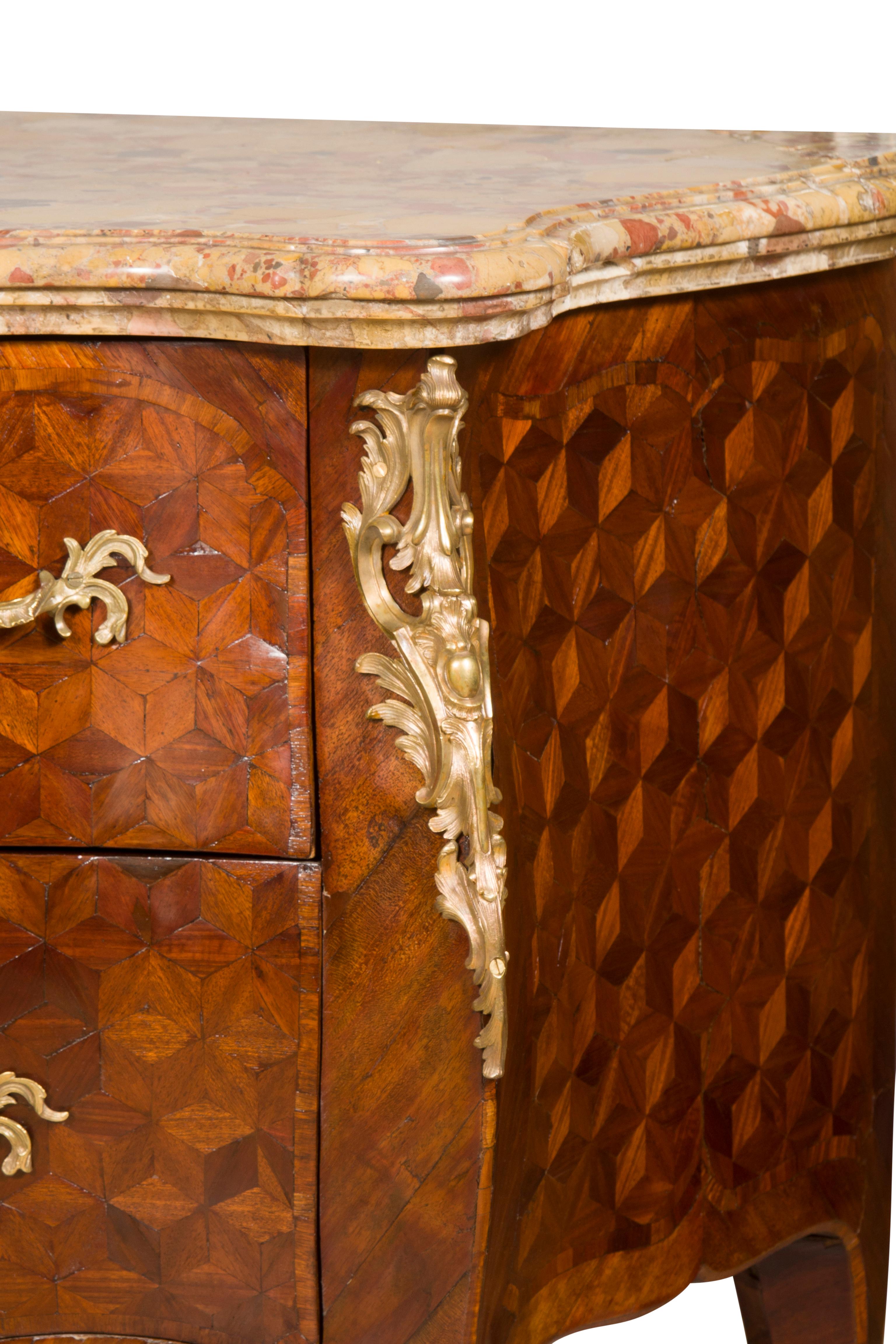 Louis XV Tulipwood and Parquetry Commode For Sale 8