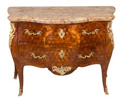 Louis XV Tulipwood and Parquetry Commode