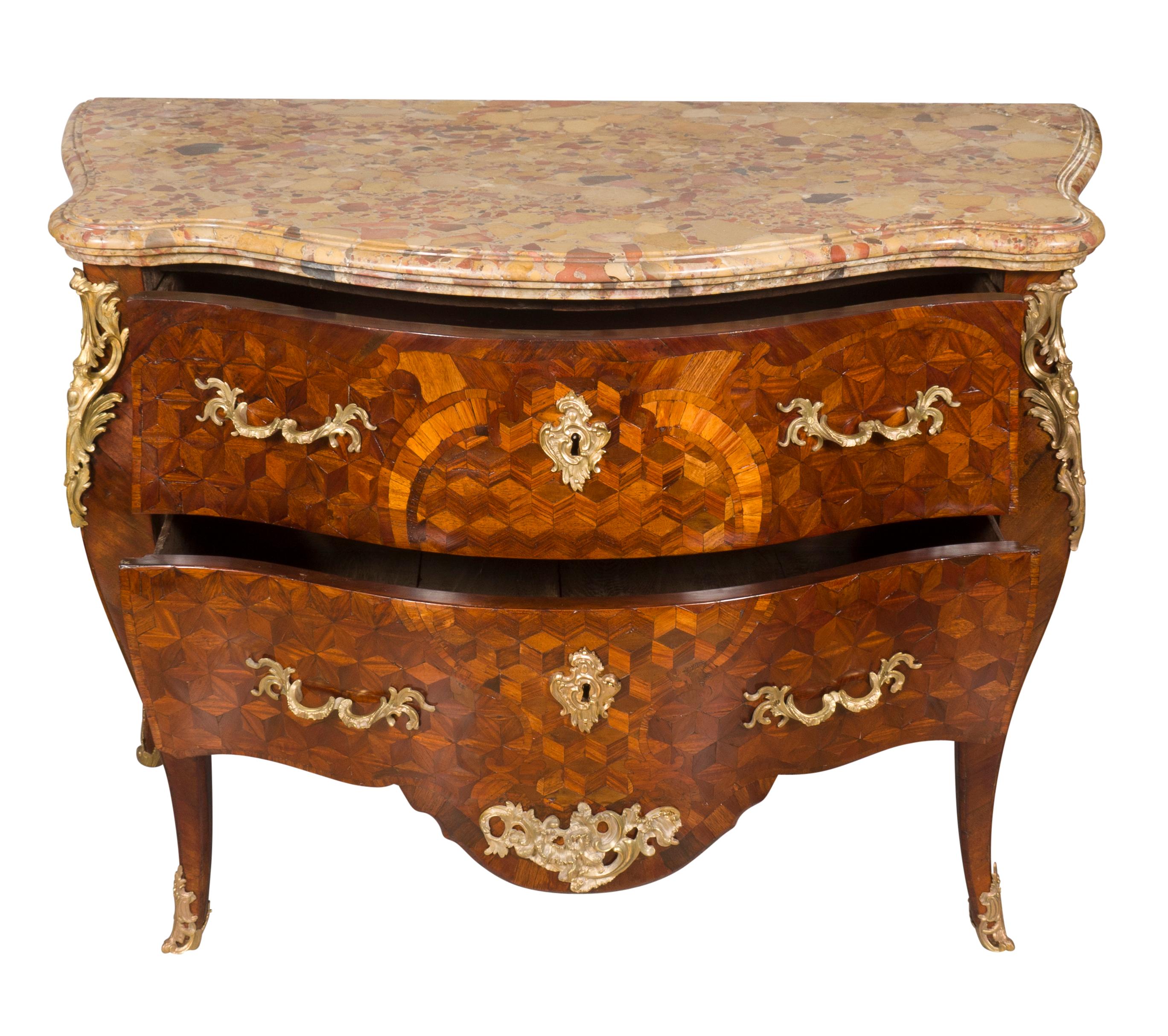 Louis XV Tulipwood and Parquetry Commode For Sale 2