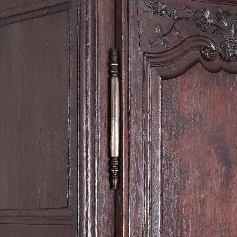 Louis XV Two-Door Carved Oak Armoire 1