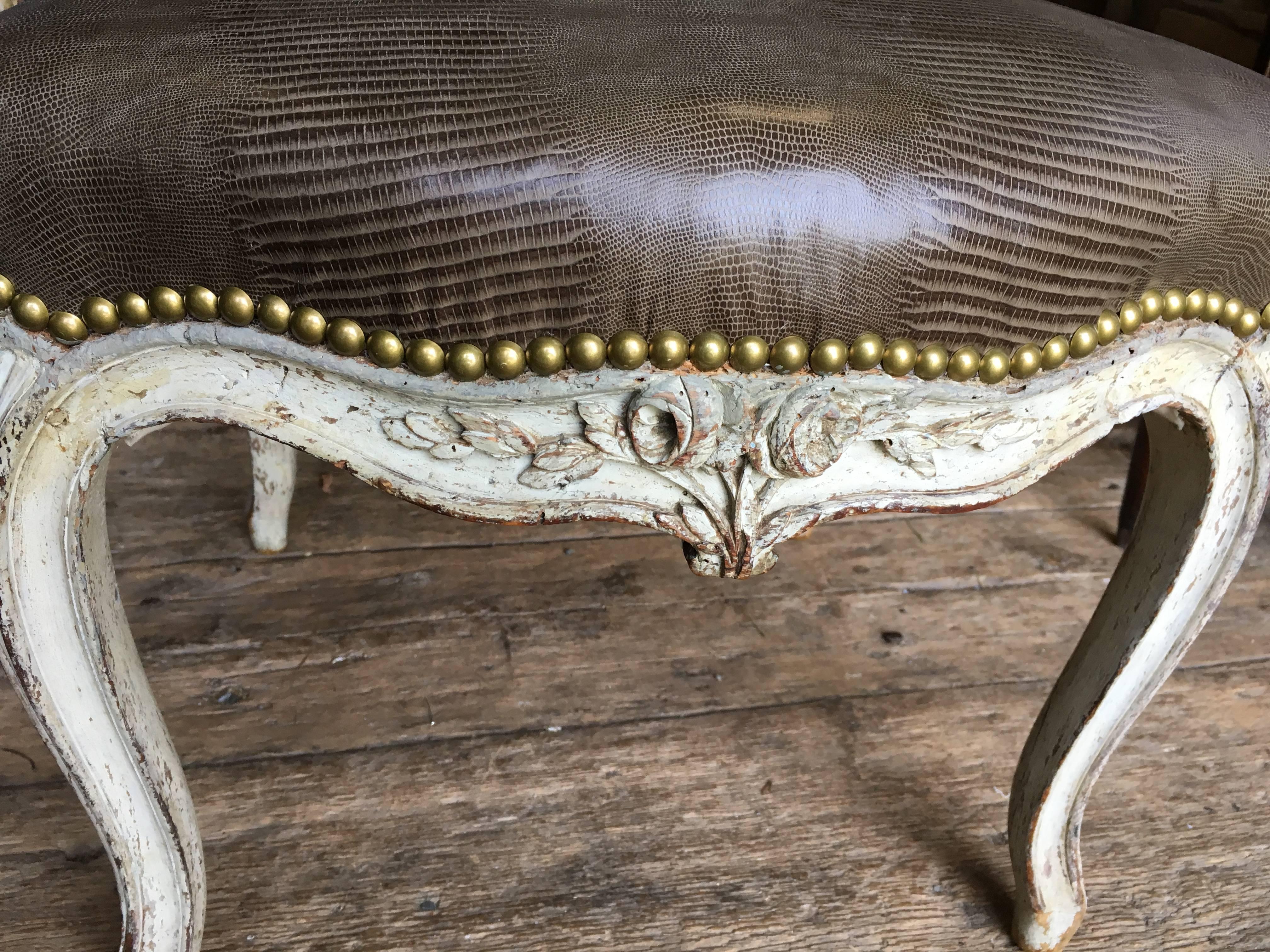 Louis XV Upholstered Bench 4