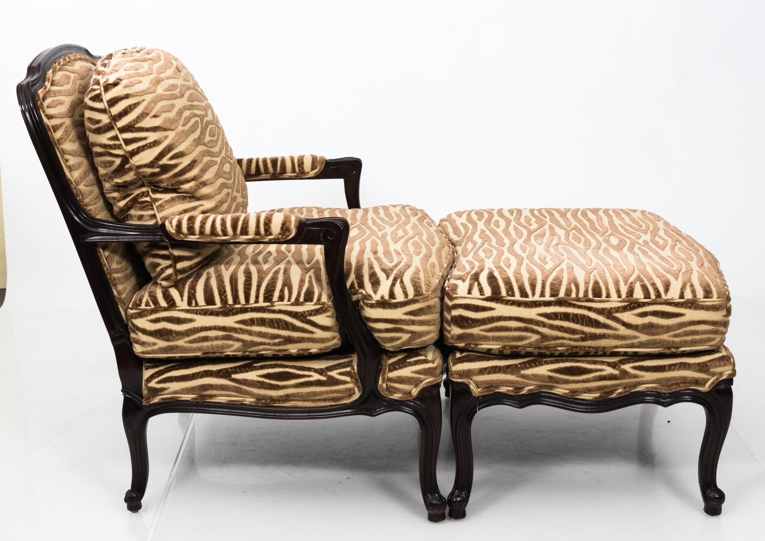 Louis XV Chair Plus Ottoman For Sale