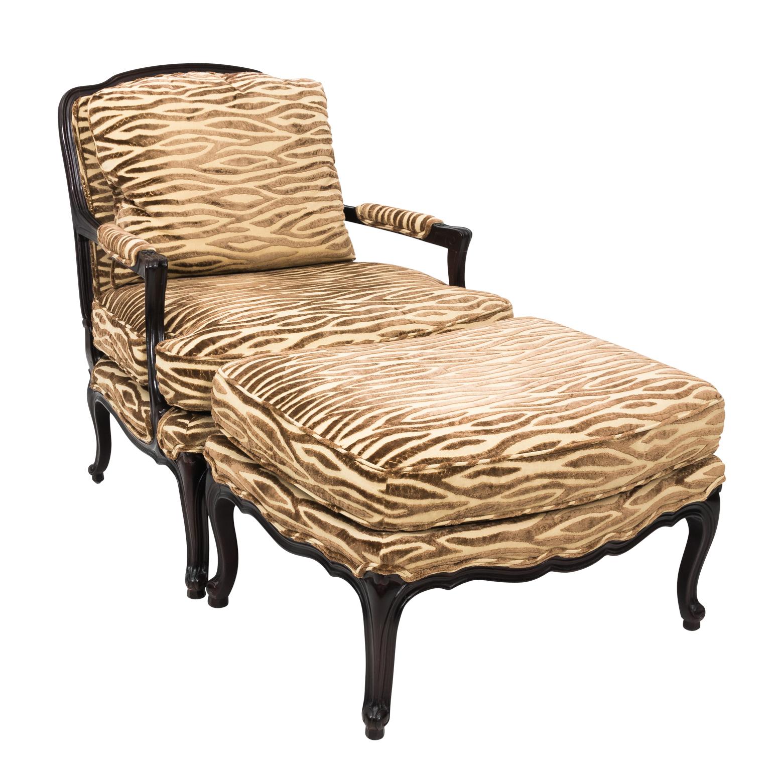 Chair Plus Ottoman For Sale