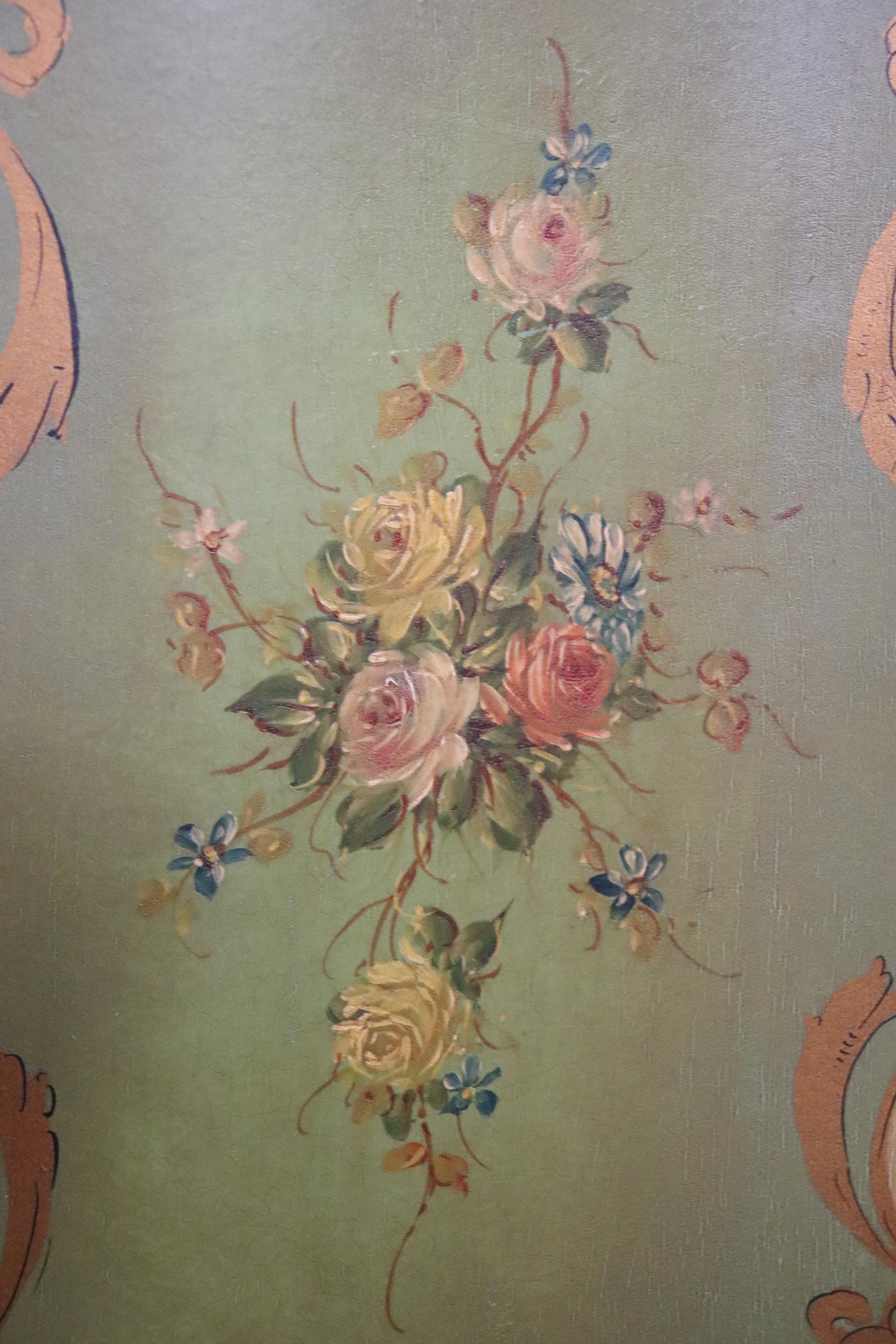 Louis XV Venetian Style Paint Decorated Cabinet Antique 3