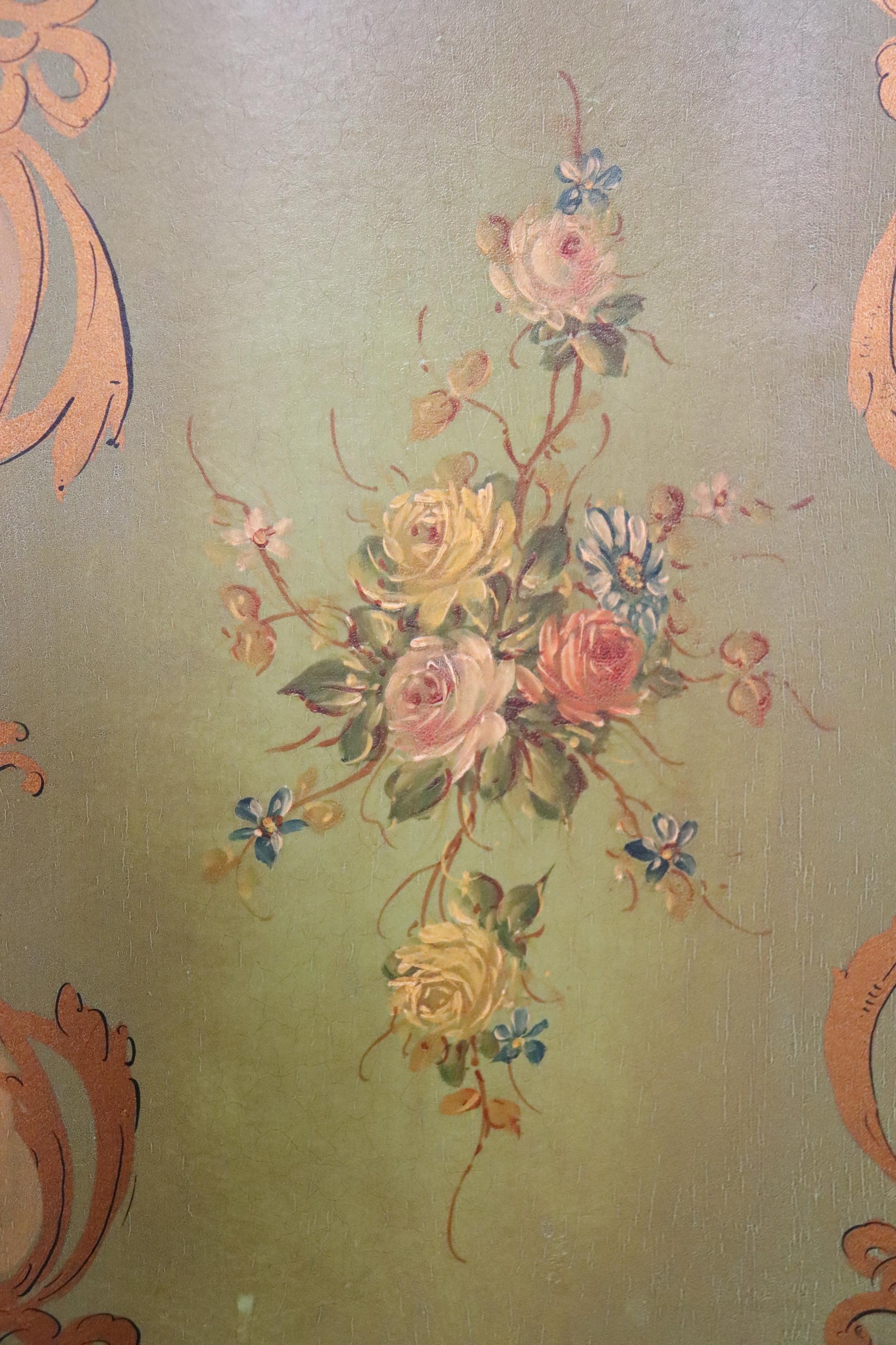 Louis XV Venetian Style Paint Decorated Cabinet Antique 5