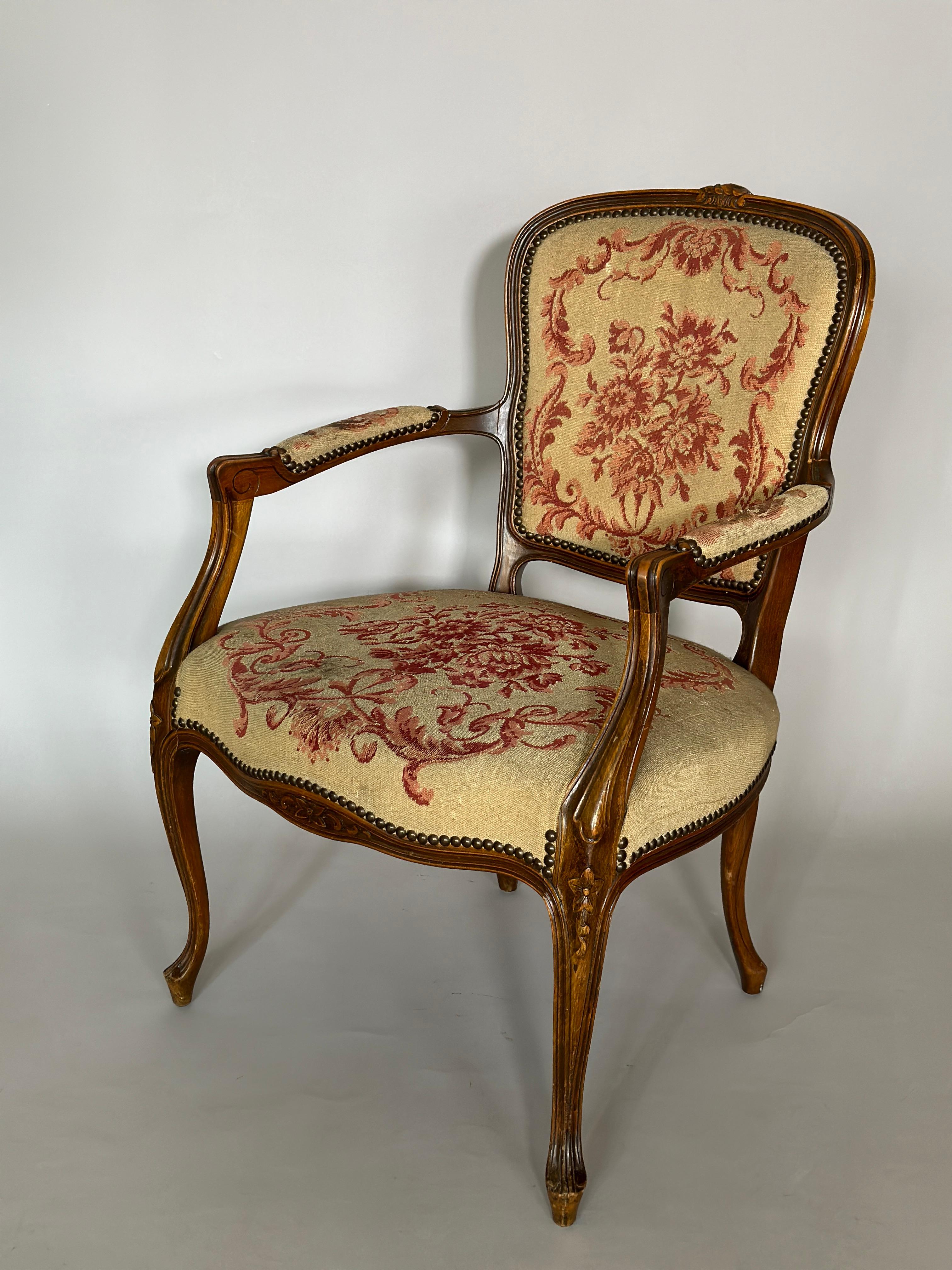 French Louis XV Vintage Armchair 1960s