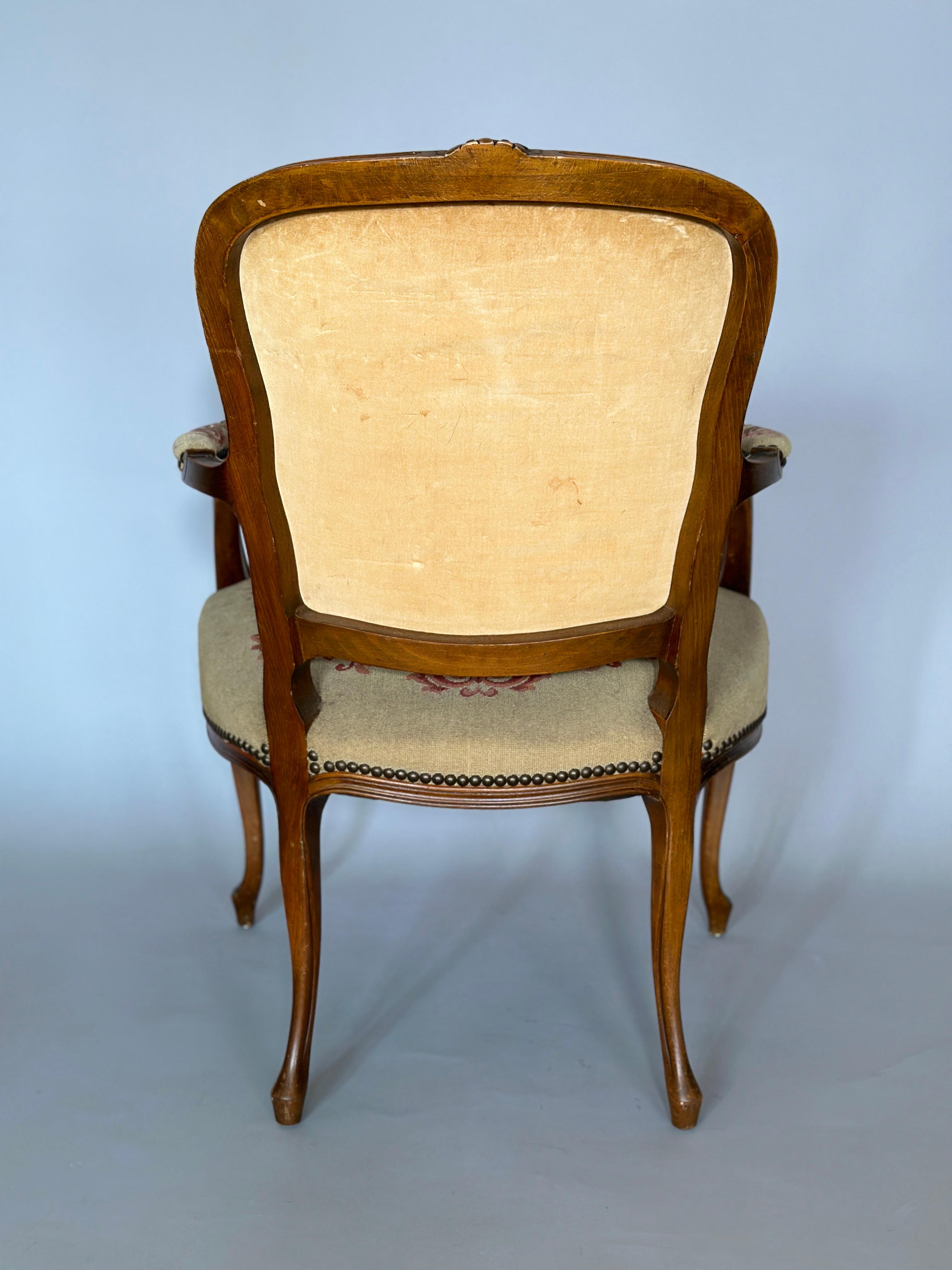 Fabric Louis XV Vintage Armchair 1960s